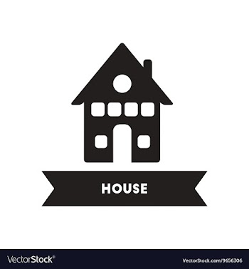 Flat icon in black and white style building house vector image