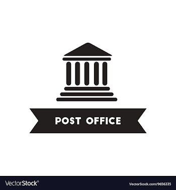 Flat icon in black and white style building post vector image