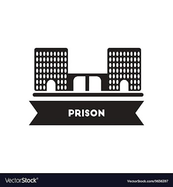 Flat icon in black and white style building prison vector image
