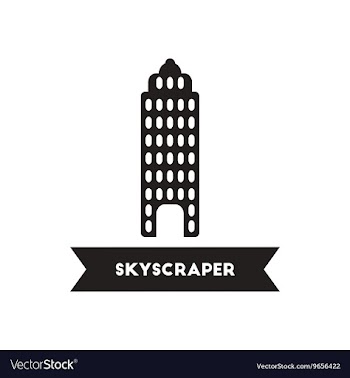 Flat icon in black and white style building vector image