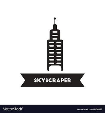 Flat icon in black and white style building vector image