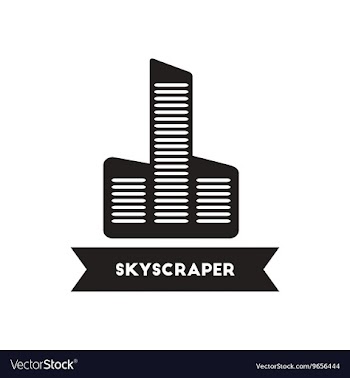 Flat icon in black and white style building vector image