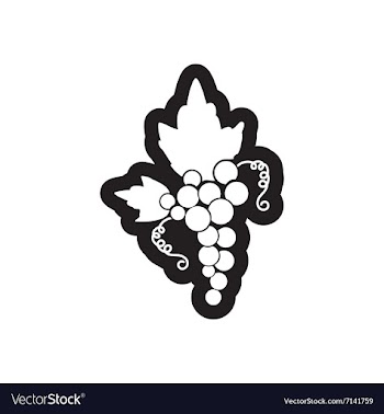 Flat icon in black and white style bunch of grapes vector image