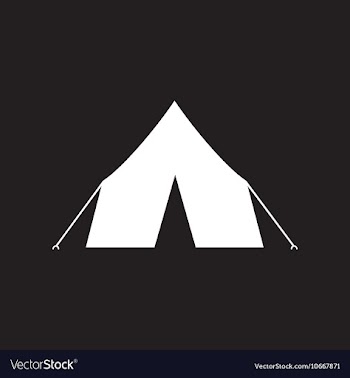 Flat icon in black and white style camp tourist vector image