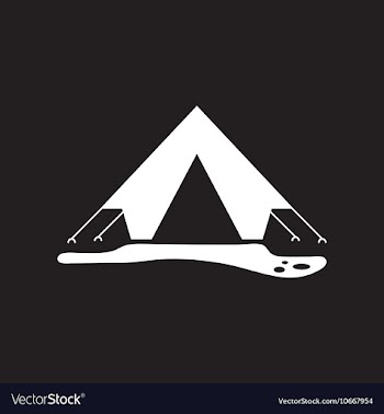 Flat icon in black and white style camp tourist vector image