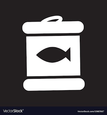 Flat icon in black and white style Canned tuna vector image