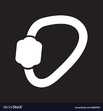 Flat icon in black and white style carabiner tool vector image