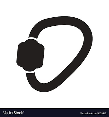 Flat icon in black and white style carabiner tool vector image