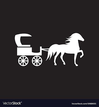 Flat icon in black and white style carriage with vector image