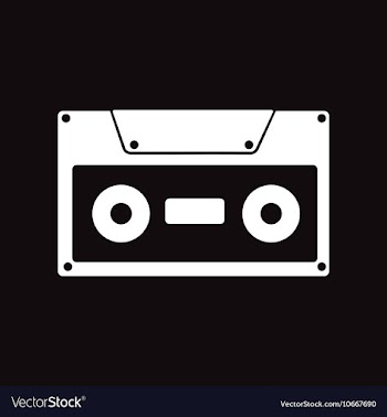 Flat icon in black and white style cassette vector image