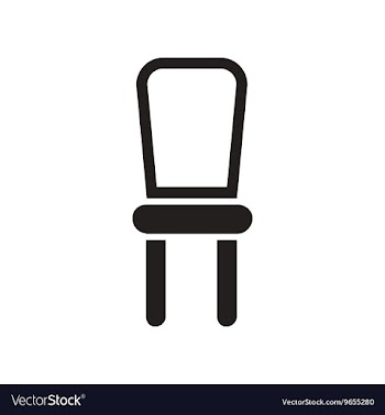 Flat icon in black and white style chair vector image