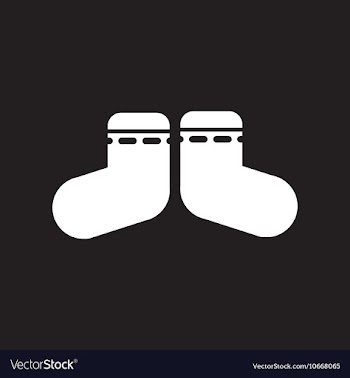 Flat icon in black and white style children socks vector image