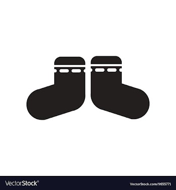 Flat icon in black and white style children socks vector image