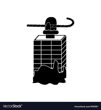 Flat icon in black and white style chimney santa vector image