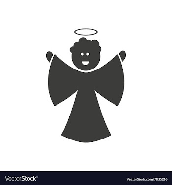 Flat icon in black and white style Christmas angel vector image