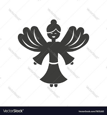 Flat icon in black and white style Christmas angel vector image