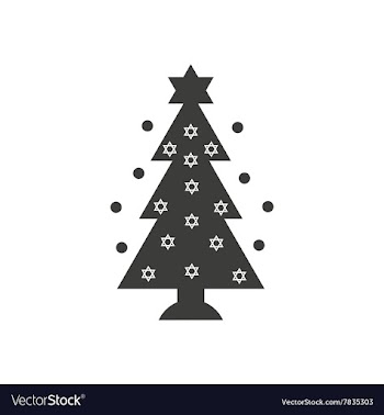 Flat icon in black and white style Christmas tree vector image