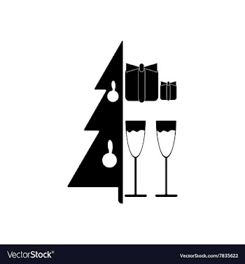 Flat icon in black and white style Christmas tree vector image