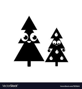 Flat icon in black and white style Christmas tree vector image