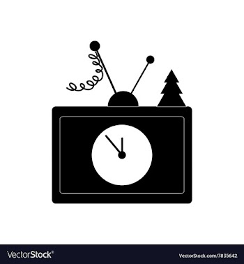 Flat icon in black and white style Christmas TV vector image