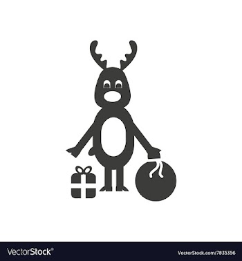 Flat icon in black and white style Christmas vector image
