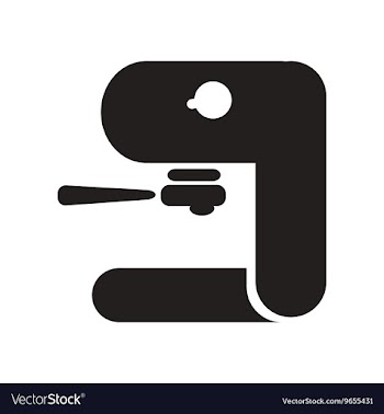 Flat icon in black and white style coffee maker vector image