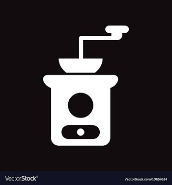 Flat icon in black and white style coffee mill vector image
