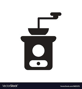 Flat icon in black and white style coffee mill vector image