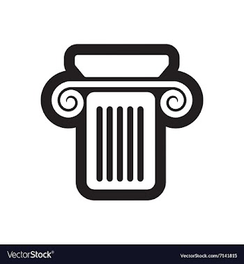 Flat icon in black and white style column vector image