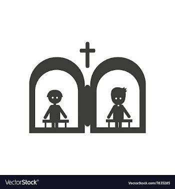 Flat icon in black and white style confession vector image