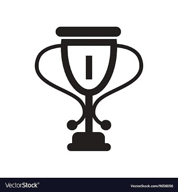 Flat icon in black and white style cup winner vector image