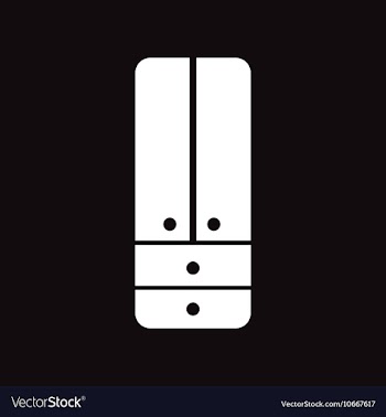 Flat icon in black and white style cupboard vector image