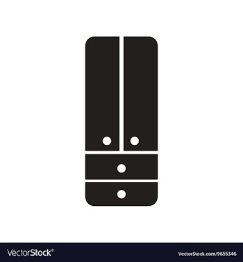 Flat icon in black and white style cupboard vector image