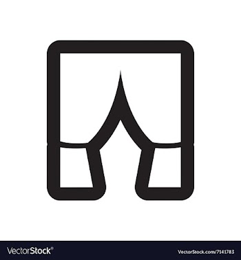 Flat icon in black and white style curtain vector image