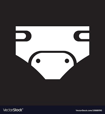 Flat icon in black and white style diapers vector image