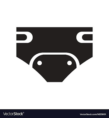 Flat icon in black and white style diapers vector image