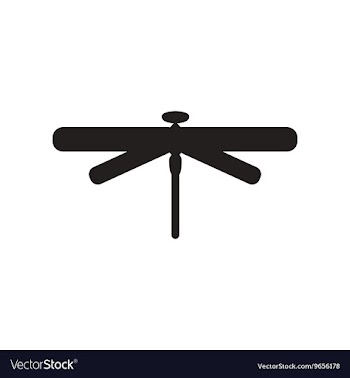 Flat icon in black and white style dragonfly vector image