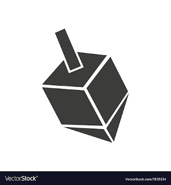 Flat icon in black and white style dreidel vector image