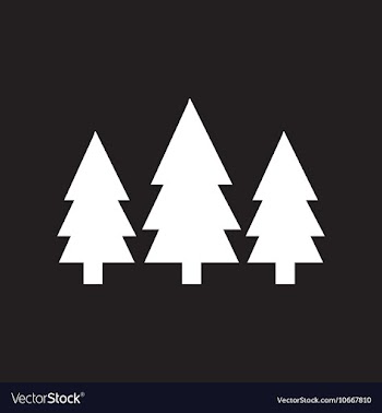 Flat icon in black and white style Fir Trees vector image