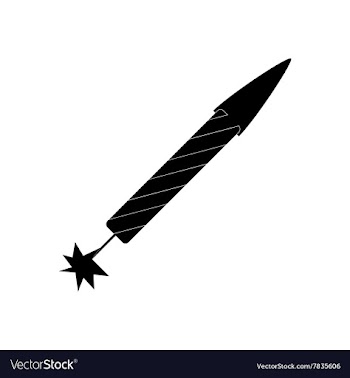Flat icon in black and white style fireworks vector image