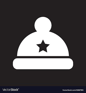 Flat icon in black and white style hat vector image