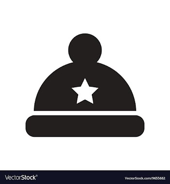 Flat icon in black and white style hat vector image