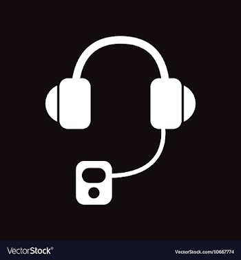 Flat icon in black and white style headphones vector image