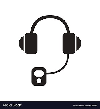 Flat icon in black and white style headphones vector image