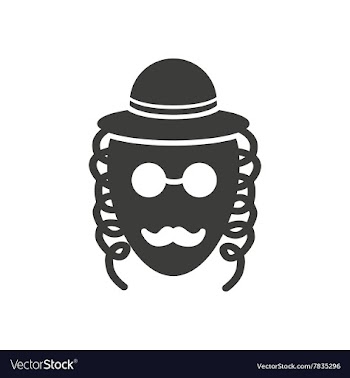 Flat icon in black and white style Jew vector image