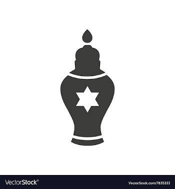 Flat icon in black and white style Jewish candle vector image