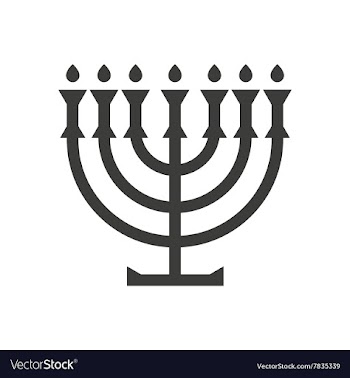 Flat icon in black and white style Jewish candle vector image