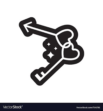 Flat icon in black and white style keys heart vector image