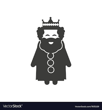Flat icon in black and white style king vector image