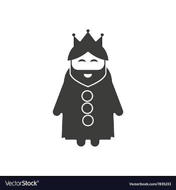 Flat icon in black and white style king vector image